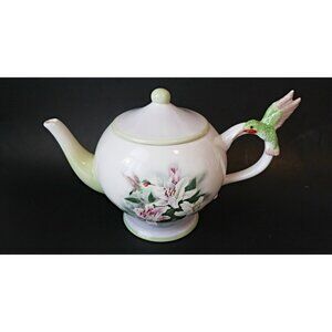 Vintage Teleflora Hummingbirds and Lilies by Lena Liu Teapot